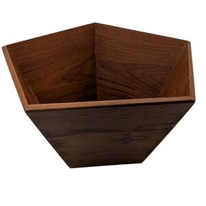 Vintage‎ Sowe Teakwood Bowl Dovetail Handmade Pentagon Sweden Mid Century SEE